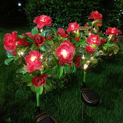 Solar Garden Lamp Azalea Flowers Garden Decorative Flower Party Wedding Lights