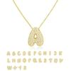 18K Gold 26-Letter Zircon Necklace with Copper Inlay