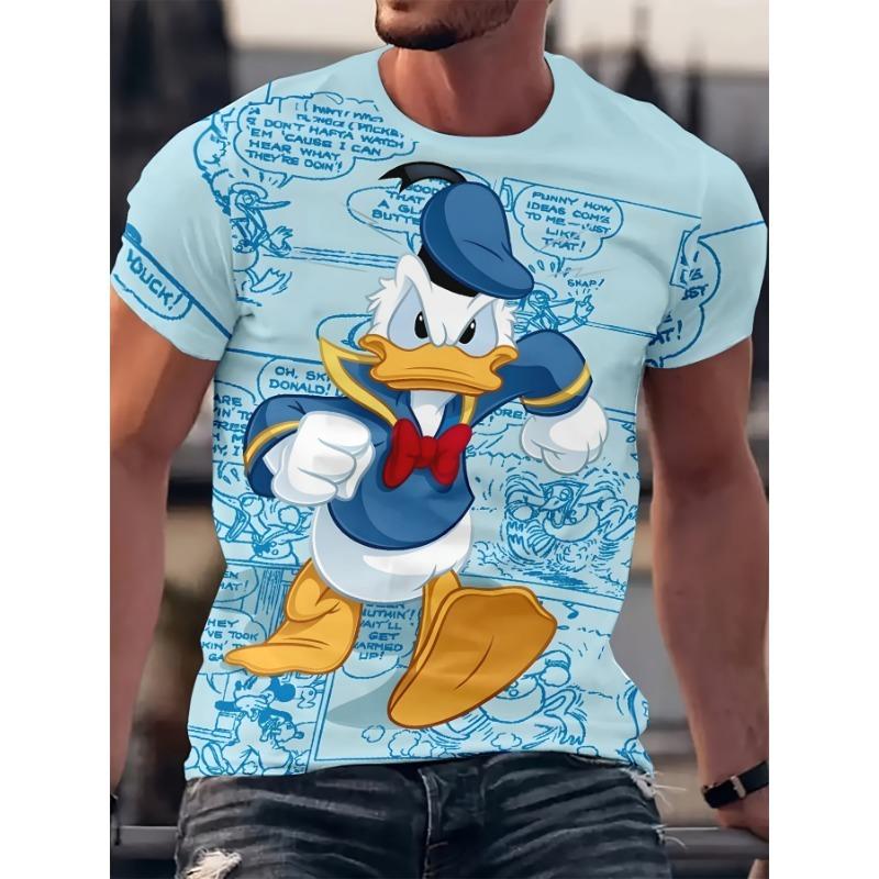 Nieuw gepersonaliseerd cartoon konijn T-shirt voor heren met streetstyle korte mouwen en sneldrogende stof comfortabel