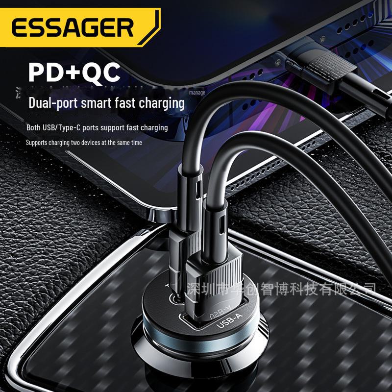 ESSAGER Shangrui Mini A+C 30W Dual-Port Fast Car Charger