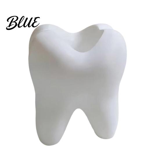 Tooth Shape Holder Toothbrush Holder, 3D Printed Storage Organizer, Wide No Burrs Pen Mouth Large Capacity for Bathroom Desk Organizer