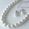 [Your and My Jewelry Box] Pearl Necklace and Earring Set  White, 10mm, 45cm Earrings Made In Japan [Gift Wrapped]