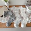 Summer Lightweight Ankle Socks Made of Children's Mulberry Silk, with A Pile Design, Featuring A Simple Style and Long Length.
