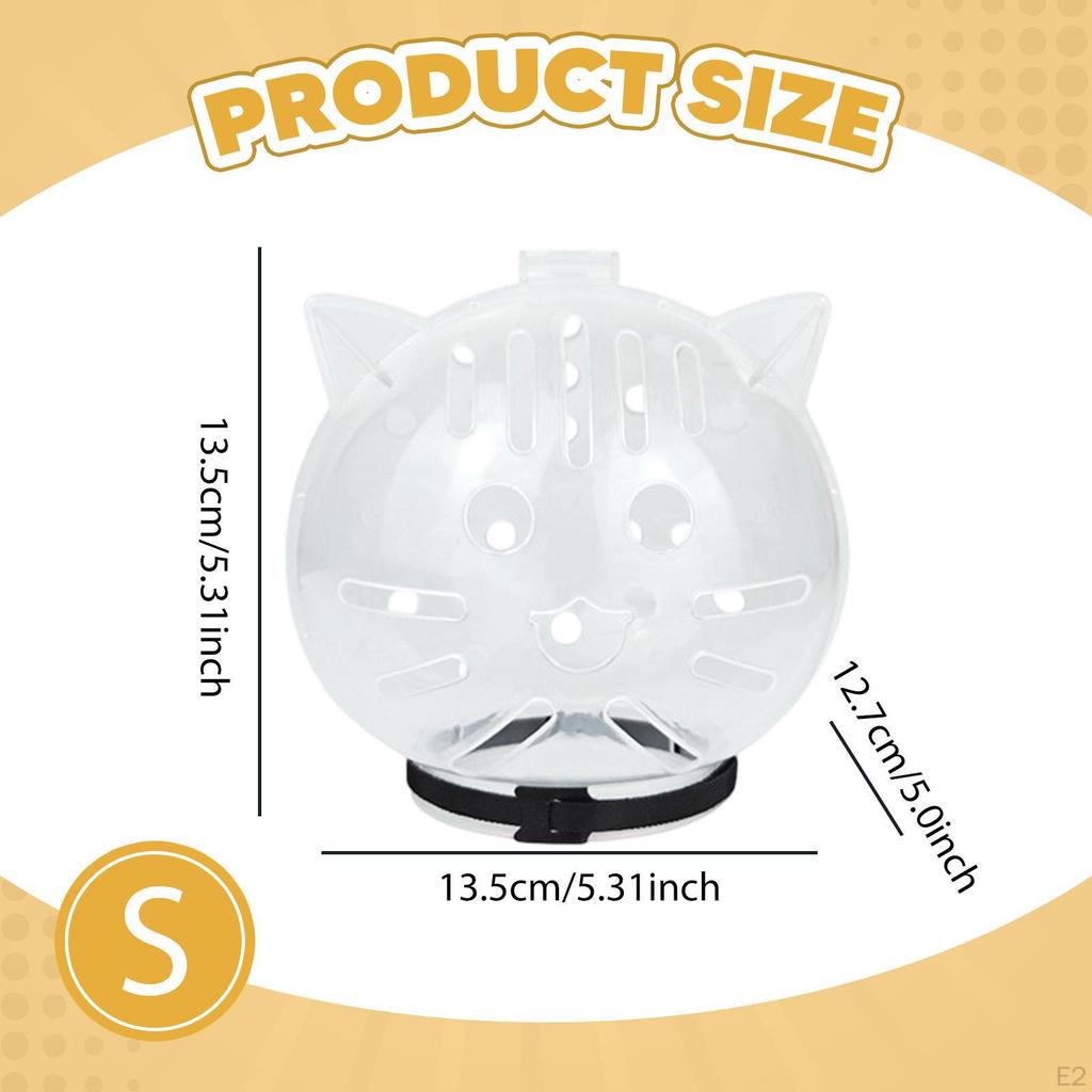 Katzenmaulkorb Ball für Aggressive Anti-Leck-Helm Transparentes Haustier-Mundschutz Pflege