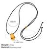 2025 Winter Fashion 18K Gold Stainless Steel Geometric Stackable Sweater Chain with Colorfast Black Rope for Women
