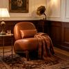 Sedia d'accento con gambe in legno massello, Soggiorno in velluto con cuscino morbido, Camera da letto, Sedia da lettura senza braccioli per appartamento, Sala d'attesa, Balcone