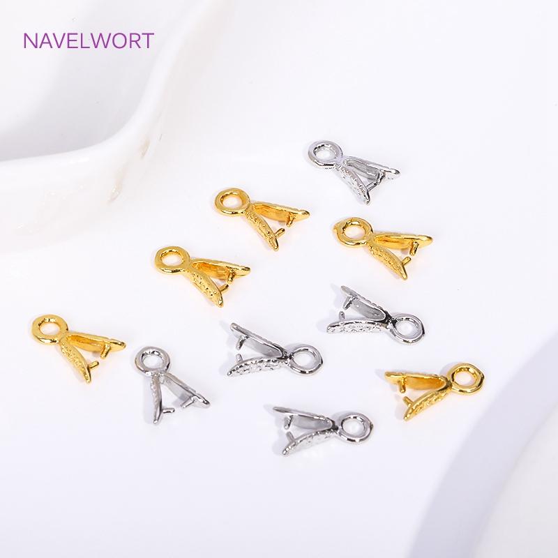18K Gold Plated Brass Pendant Clasps Pinch Clip Bail Hooks Connector,Pinch Pendant Bail,Jewelry Making Supplies Wholesale