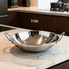Durable Thickened Stainless Steel Wok Uncoated Windproof Outdoor Cooking Pot 7/8/9/10/11in Easy Clean Bar Stove Commercial