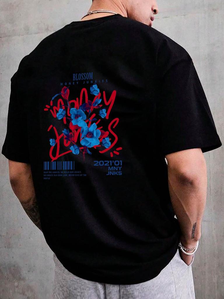 Gothic Blossom Unisexga Women T-shirts Y2k Hip Hop Short Sleeve Tees Shirts Oversized Loose Summer Cotton 100% T Shirts Clothes