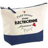 Makeup Bag - PLANETEE - Blue Background Pouch «Bazar of an Electrician of Love» - Large Size - Cotton - HD Printing