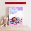 Cartoon Cute Gabbys 5D Round Diamond Painting Kit Diamond Embroidery Painting Rhinestones Mosaic Frameless Handwork Decoration Arts