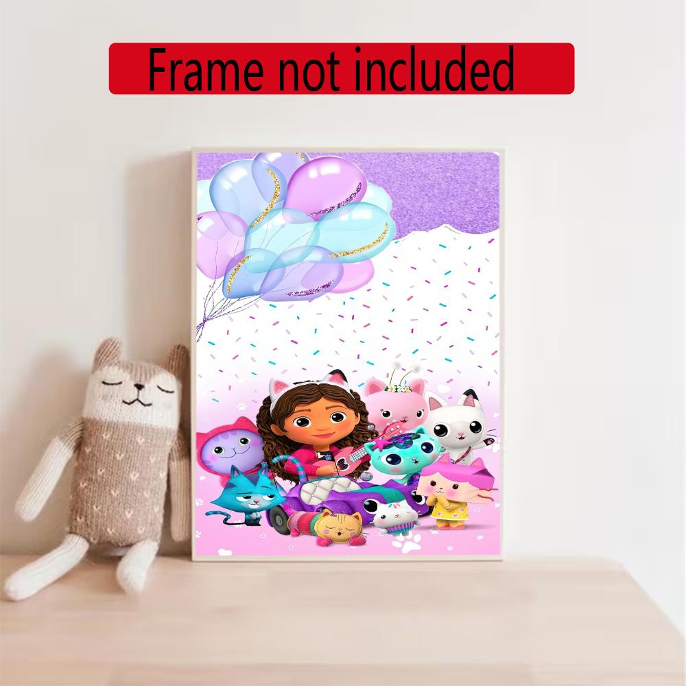 Cartoon Cute Gabbys 5D Round Diamond Painting Kit Diamond Embroidery Painting Rhinestones Mosaic Frameless Handwork Decoration Arts