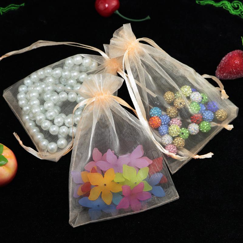 10pcs (9 Size) Gift Bag Jewelry Packaging Organza Bag Pouche Jewelry Packing Bag Birthday Party Decor Wedding Christmas Supplies