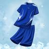 Men's Quick-Dry Sports Suit: Short Sleeve T-Shirt & Summer Fitness Football Training Gear. Custom Logo Option Available.