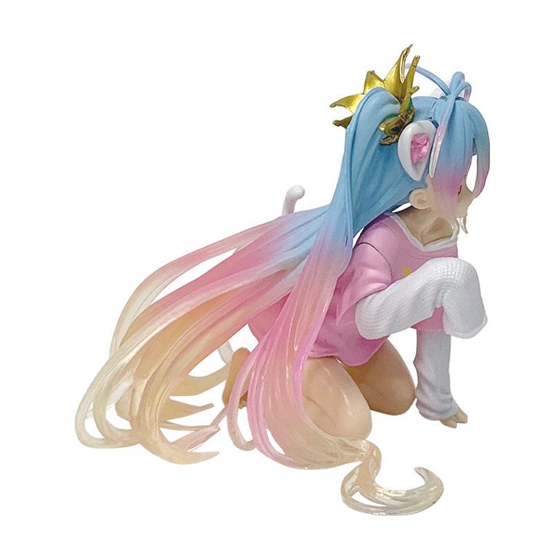 10Cm No Game No Life Anime Figure Desktop Cute Cat Ear Shiro Action Figure Room Decorations Pvc Adult Collection Model Doll Toys