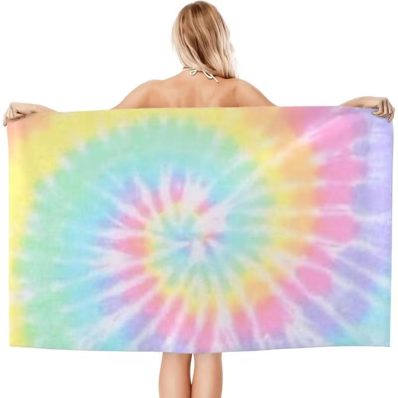 Spiral Tie Dye Beach Towel Quick Dry Soft Absorbent Sand Free Beach Towel for Summer Beach Vacation Pool Gym Travel