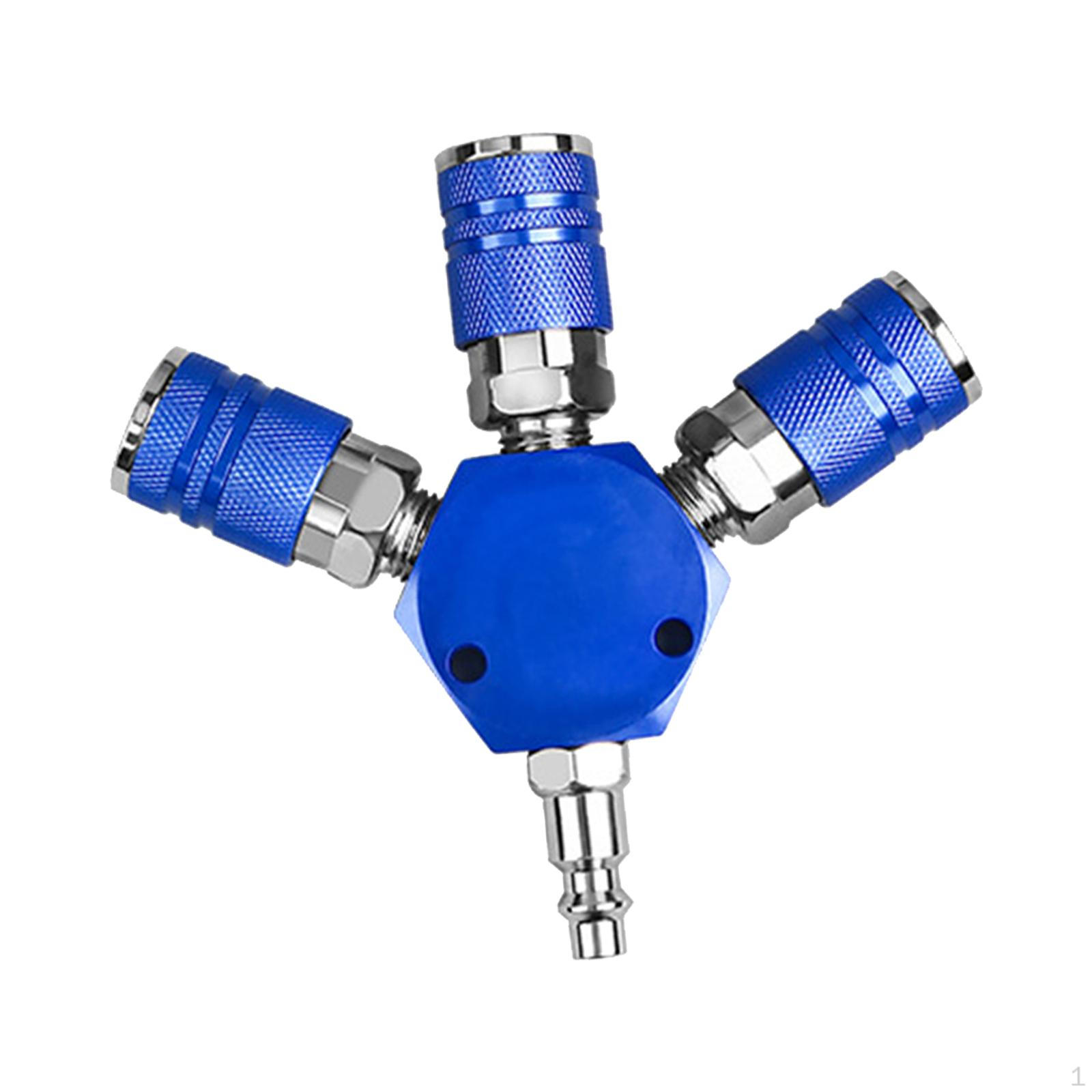 

З’єднувач повітряного шланга 1/4 дюйма з 3-стороннім швидкісним з’єднанням для компресорів синій