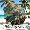 Custom Name Personalized The Legend Of Zelda Print Umbrella, Auto Open Close, 8‑Rib Sturdy Frame, Commute Camping Hiking Use, Birthday Gift