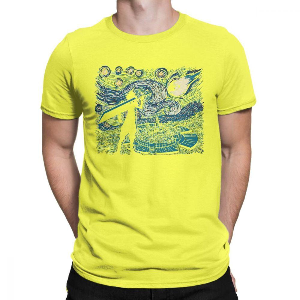 Men Starry Fantasy Van Gogh Final Fantasy T Shirts Portrait Vincent Pop Art Game Cotton Funny Short Sleeve Tees Gift T-Shirts