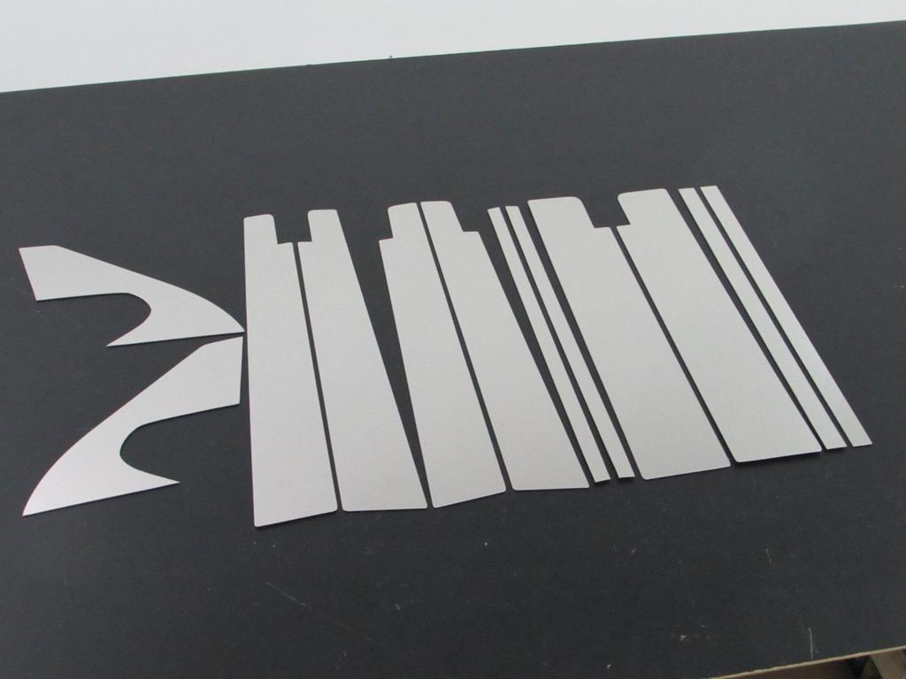 BRIGHTZ Stainless Steel Plated Pillar Panels with Visor for Probox Van Compatible with and P165 Ultra-Mirror 160/165 (PIL-SIL-331), 12-Piece Set,