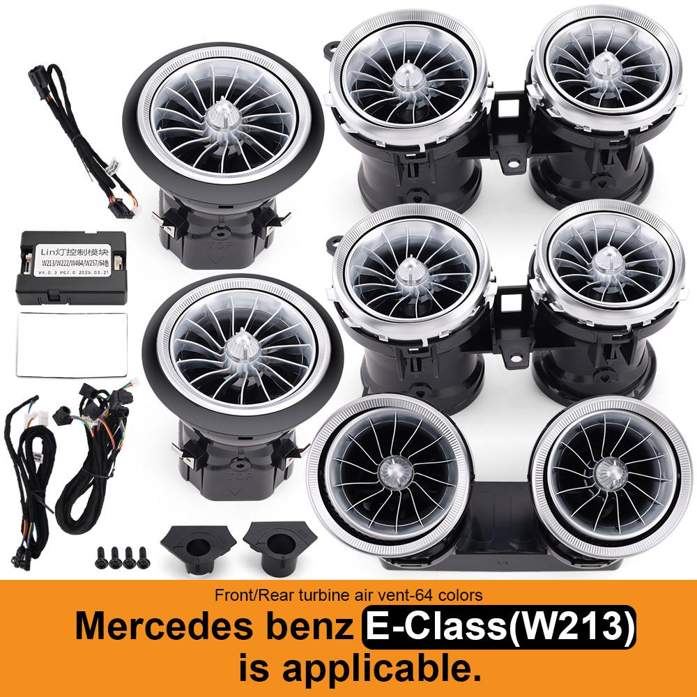 For Mercedes Benz E-Class W213 E200 E220d 2016-2025 Led Turbine Nozzle 64 Colors Outlet Turbo Ambient Light Interior Air Vent