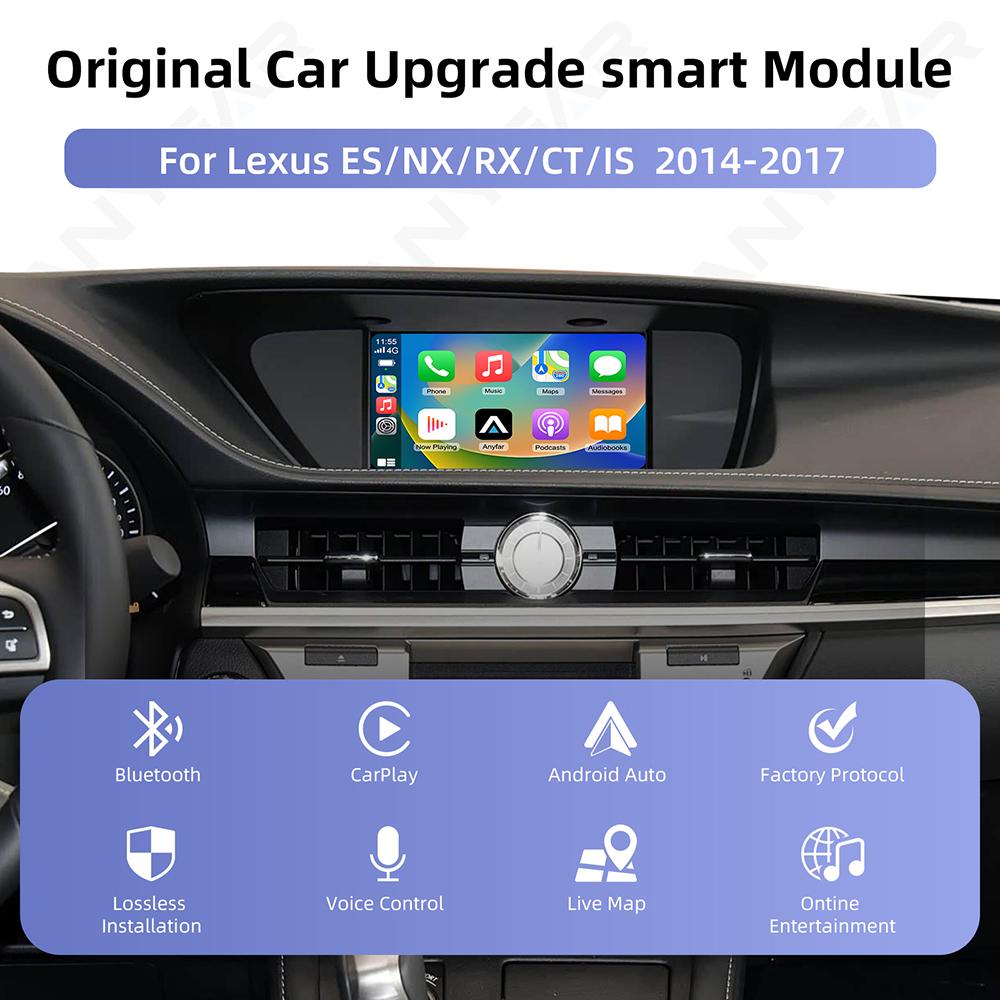 Wireless CarPlay For Lexus ES/NX/IS/RX/CT 2014-2017 with Android Auto Interface Car Play Navigation
