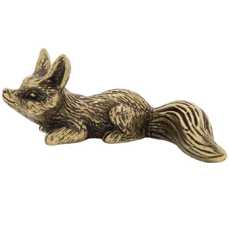 Classical Metal Foxes Miniature Figurine Antique Decorative Animal Statue Study Room Accent Home Office Tabletop Display