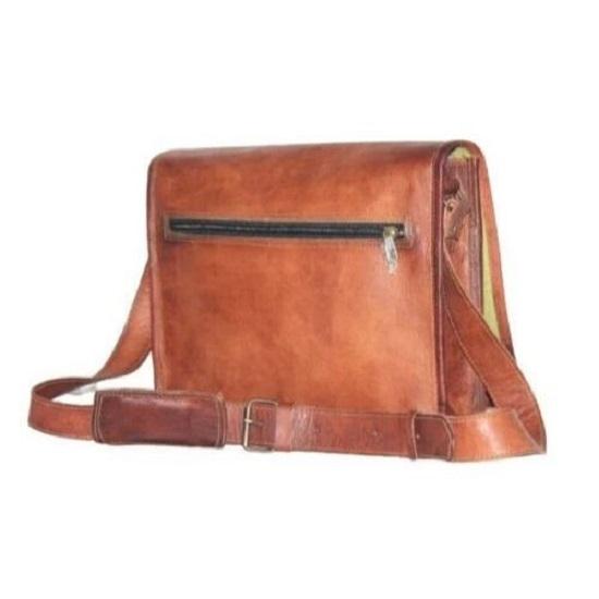 Men's Leather Vintage Laptop Bag Messenger Carry In Hand Briefcase Satchel