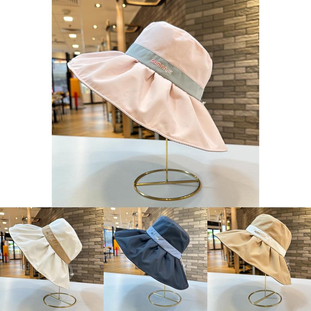 Women's Sun Protection Hat Spring Summer Uv Protection Wide Brim Bucket Hat Korean Style Cycling Face Cover Foldable Fisherman Hat