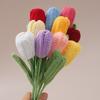 Crochet Flowers Crochet Bouquet Creative Finished Handmade Plant Artificial Tulips  Party Decor
