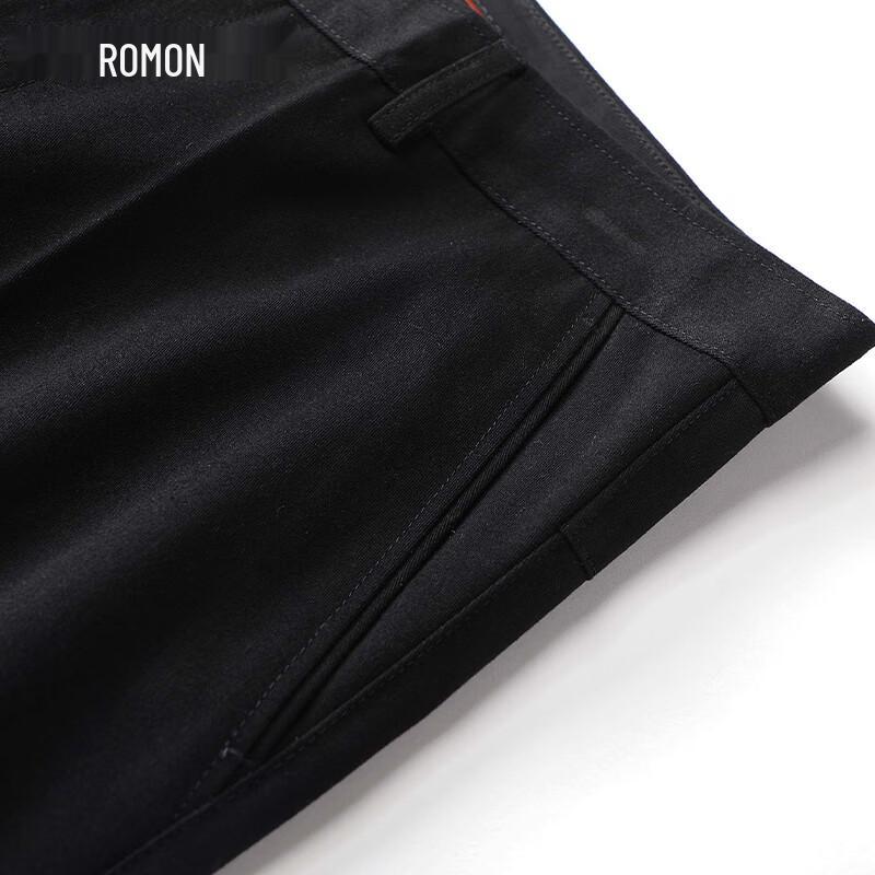 Luomeng Men's Cotton Business Casual Straight-Leg Pants