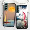 Sailing Boat Phone Case For Samsung A16 A26 A36 A56 Galaxy A02S A12 A52S A13 A23 A33 A53 A54 A34 A24 A14 A22 A32 A42 A72 Cover C