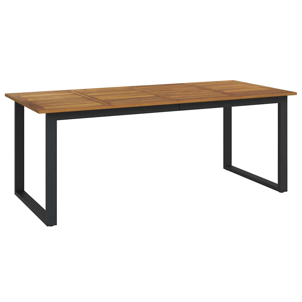 Garden Table with U Shaped Legs 200 x 90 x 75 cm Solid Acacia Wood