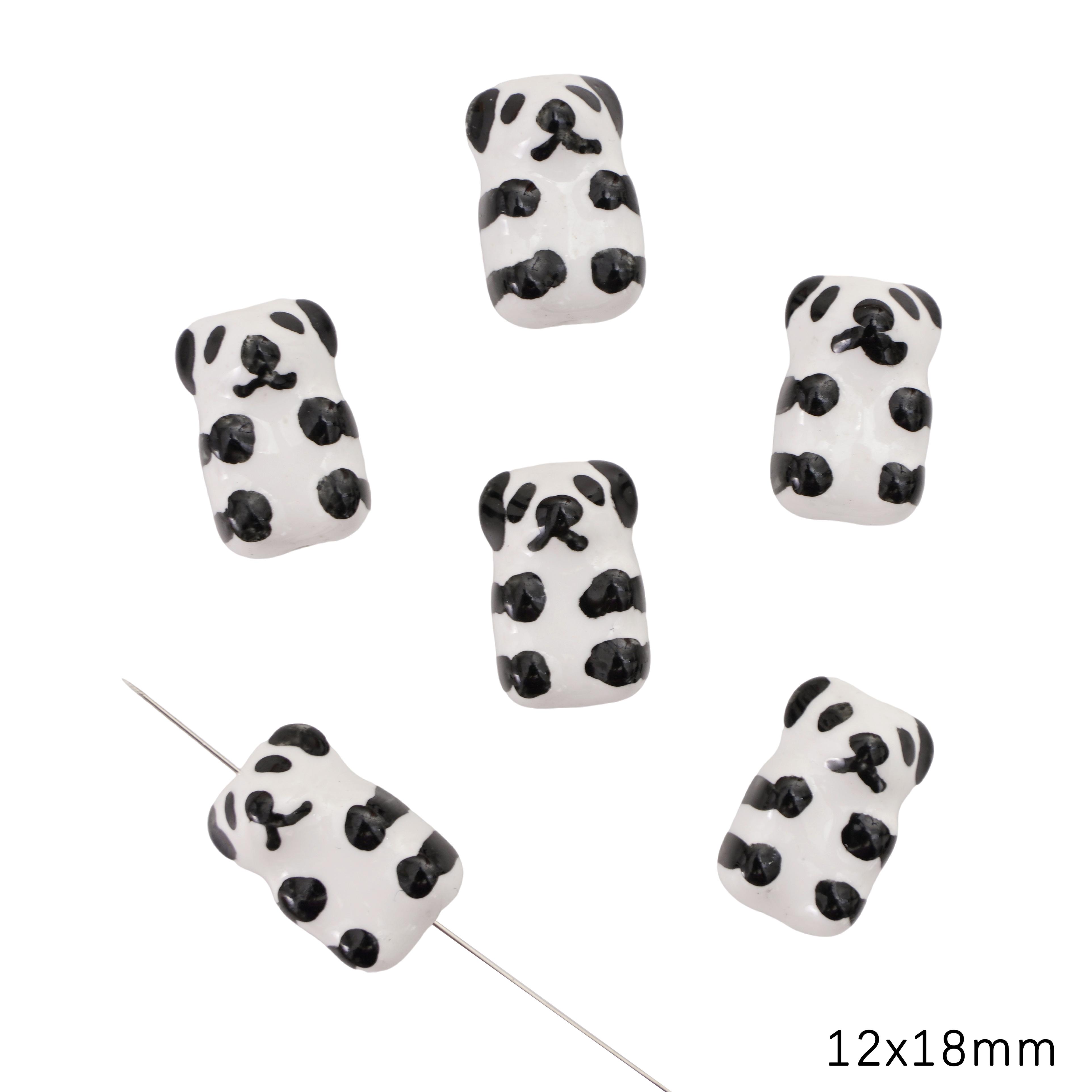 

Керамічні ручно розписані намистини для милих тваринних підвісок для виготовлення ювелірних виробів своїми руками браслетів, намист Panda