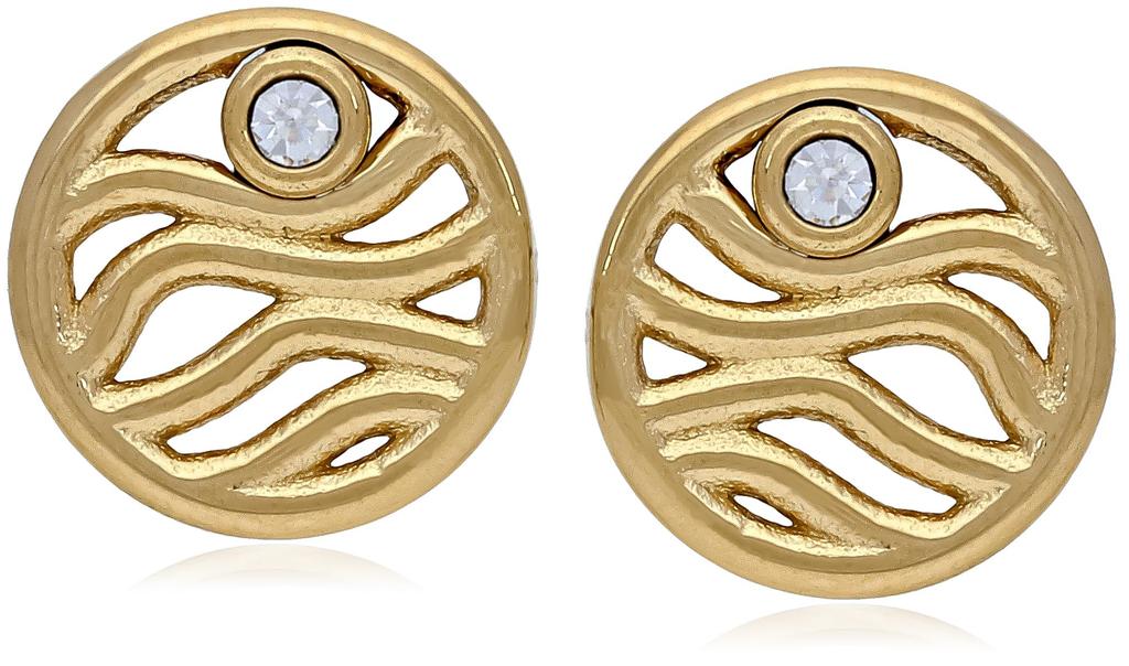 Skagen Women's GLITZ WAVE Gold-Tone Stainless Steel Stud Earrings, SKJ1761710