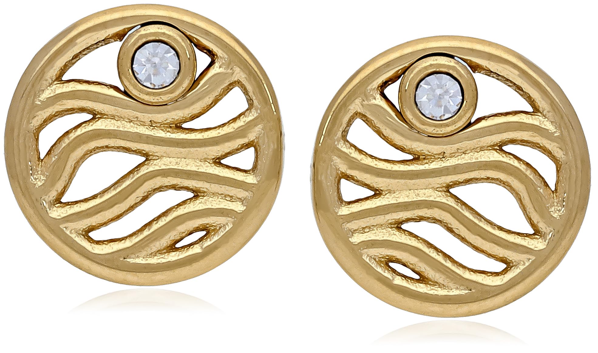 

Skagen Women s GLITZ WAVE Gold-Tone Stainless Steel Stud Earrings, SKJ1761710