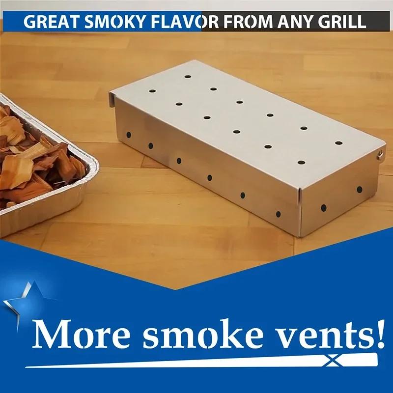 Räucherbox aus Edelstahl 2025 – Verleiht Gas- oder Holzkohlegrills rauchigen Barbecue-Geschmack
