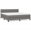 VidaXL Lit à sommier tapissier avec matelas Gris foncé 160x200cm Tissu - Modèle 3140386