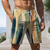Men s Blue Ink Splatter Print Beach Shorts Quick Dry Drawstring Casual Shorts With Pockets For Summer Swimming Surfing