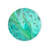 Ocean Marble Art Decortion Round Enamel Coasters Coffee Mug Place Mats with Cork Base Prevent Furniture From Dirty and Scratched