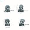 Embracing Animal Monk Statue,Sandstone Finish Zen Baby Buddha Figurine,Mini Spiritual Decor for Home,Office & Garden