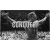 Arnold Schwarzenegger Conquer Flag Gym Motivational Banner Black And White Photo Print For Home Gym Bedroom Wall Decor