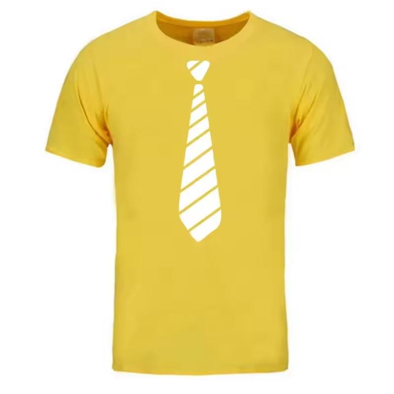 Summer Fun Tie Design Men's T-Shirt Novelty Fashion Hip Hop Short Sleeve Casual Comfortable 3D Printing Handsome Clothing
