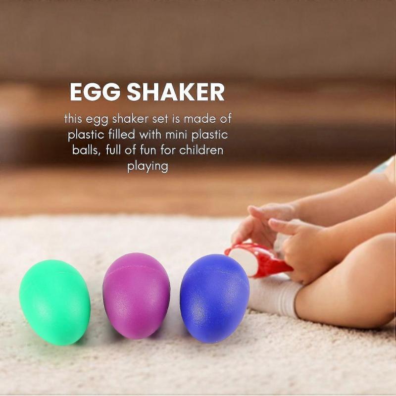 24 Delar Påskäggsskakare Set, Plast Maracas Ägg Musikinstrument för Barn, Påskfest Godispåsar Tillbehör & Dekorationer