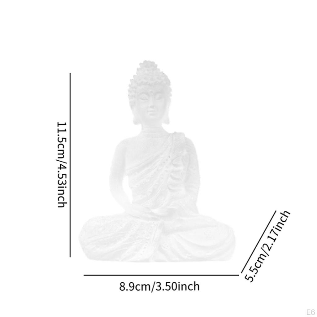 Buddha Figurine for Desk Display Collectible Sculpture Home Decor