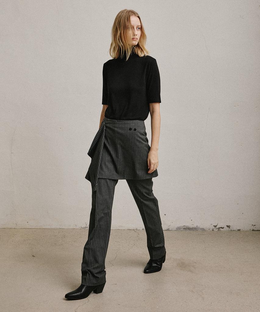 ARTID Wool Pin Stripe Slacks_Grey