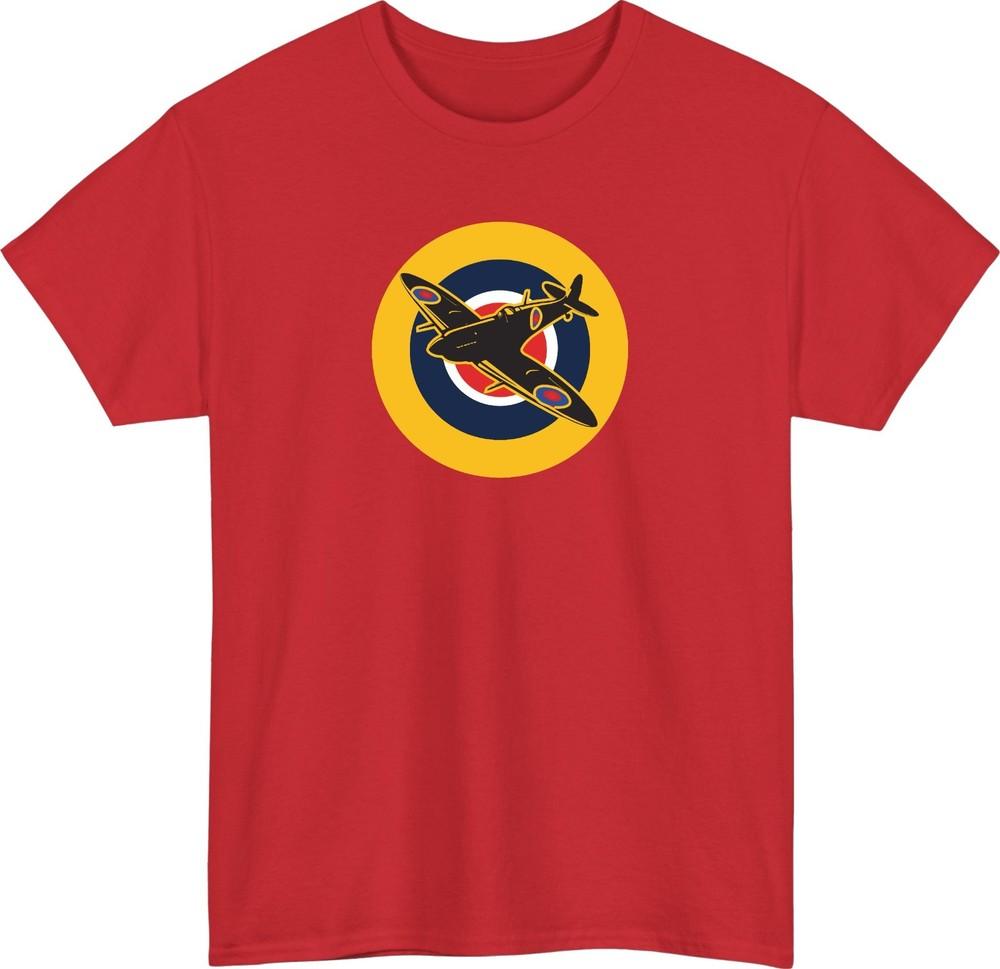 Spitfire Roundel British Plane Retro TShirtAviation Aircraft Vintage Unisex Tee S
