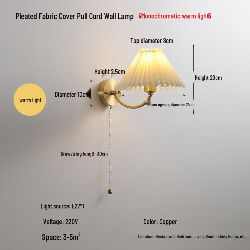 Japanese Style Pleated Wall Lamp