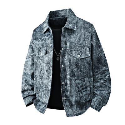 Neue Übergangsjacke in Übergröße Langarmhemd Herren Lockerer Cardigan Tooling-Stil Partnerjacke