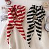 100 wool triangle scarf striped shawl headscarf knitted women's multi-functional small scarf scarf